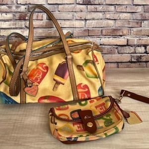 Vintage Dooney & Bourke Wristlet & Duffle Purse BUNDLE Popsicles